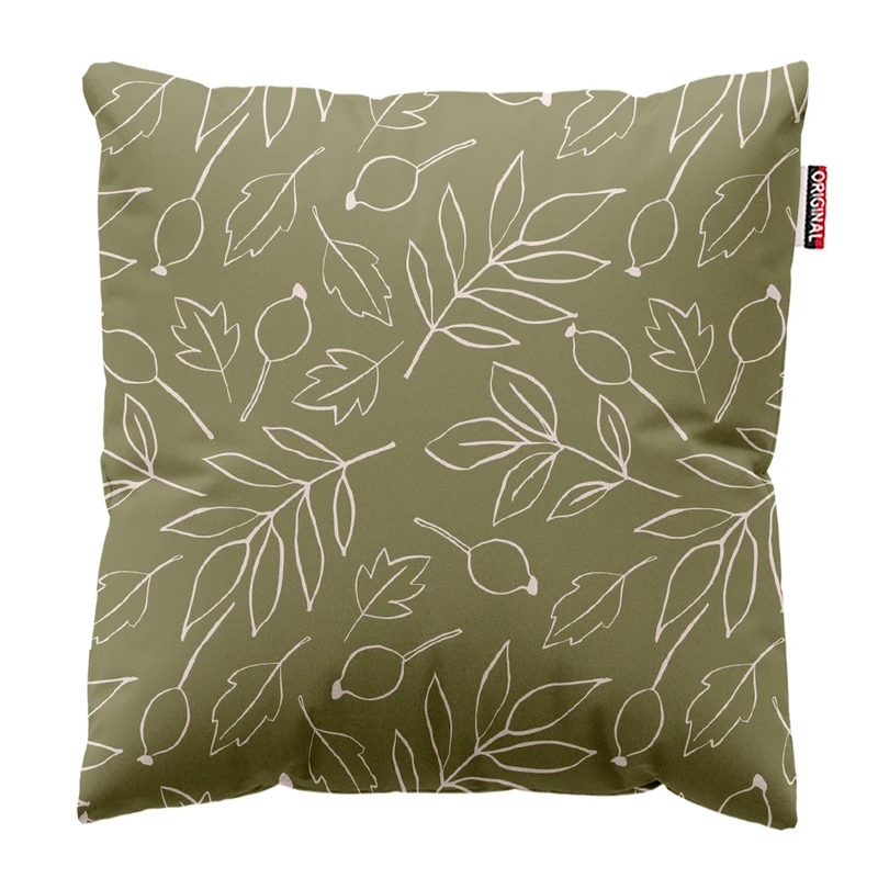 کوسن پاد آفرین مدل مینیمال طرح گل و برگ کد PK303469 سایز 30*30 سانتی متر