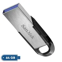 فلش مموری سن دیسک Ultra Flair CZ73 ظرفیت 64 گیگابایت با رابط USB 3.0 و بدنه فلزی مقاوم، سرعت انتقال 150 مگابایت بر ثانیه و سازگار با انواع سیستم&zwnj;عامل&zwnj;ها و دستگاه&zwnj;ها