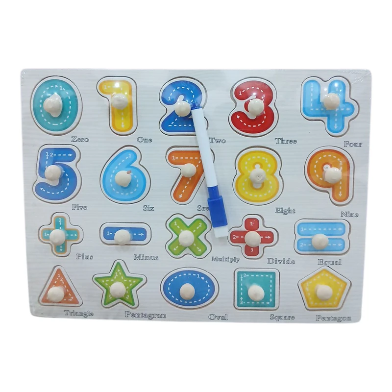 پازل آموزشی مدل وایبرد ماژیکدار طرح اعداد و اشکال 