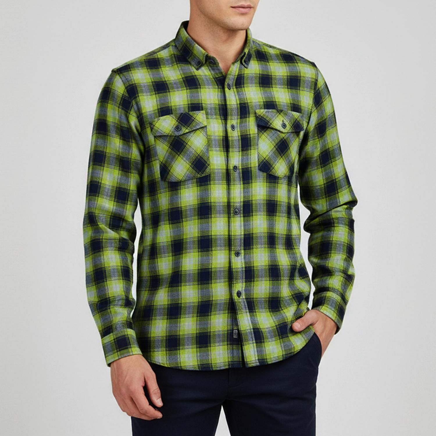 پیراهن آستین بلند مردانه برندس مدل 60061C17 - - 1