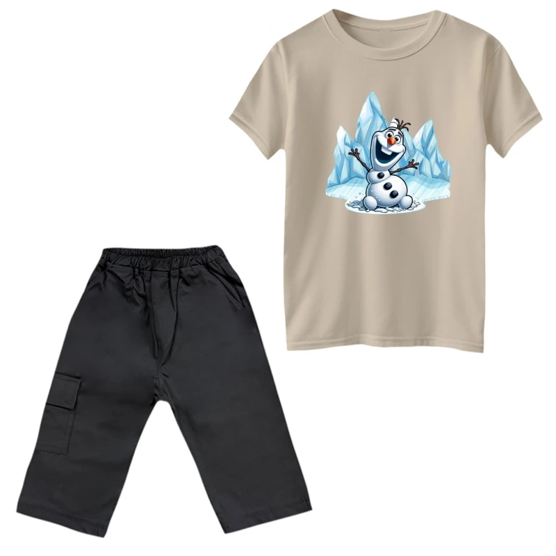 ست تی‌شرت و شلوارک پسرانه مدل فروزن کد 1