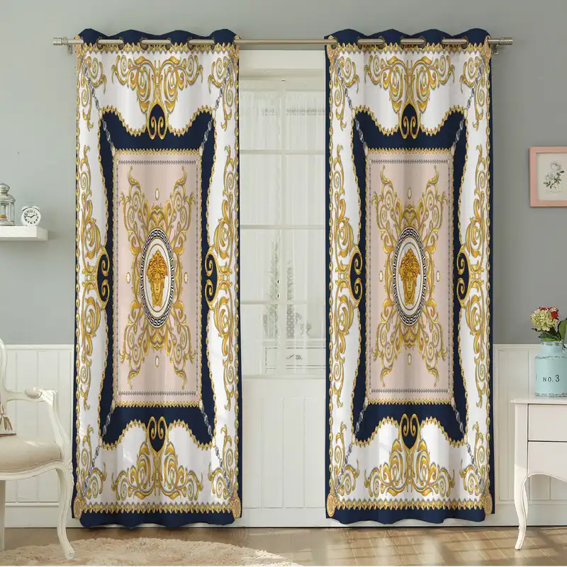 پرده نیروانا طرح  سنتی مدل مخمل کد 5205 سایز 140×280 سانتی متر