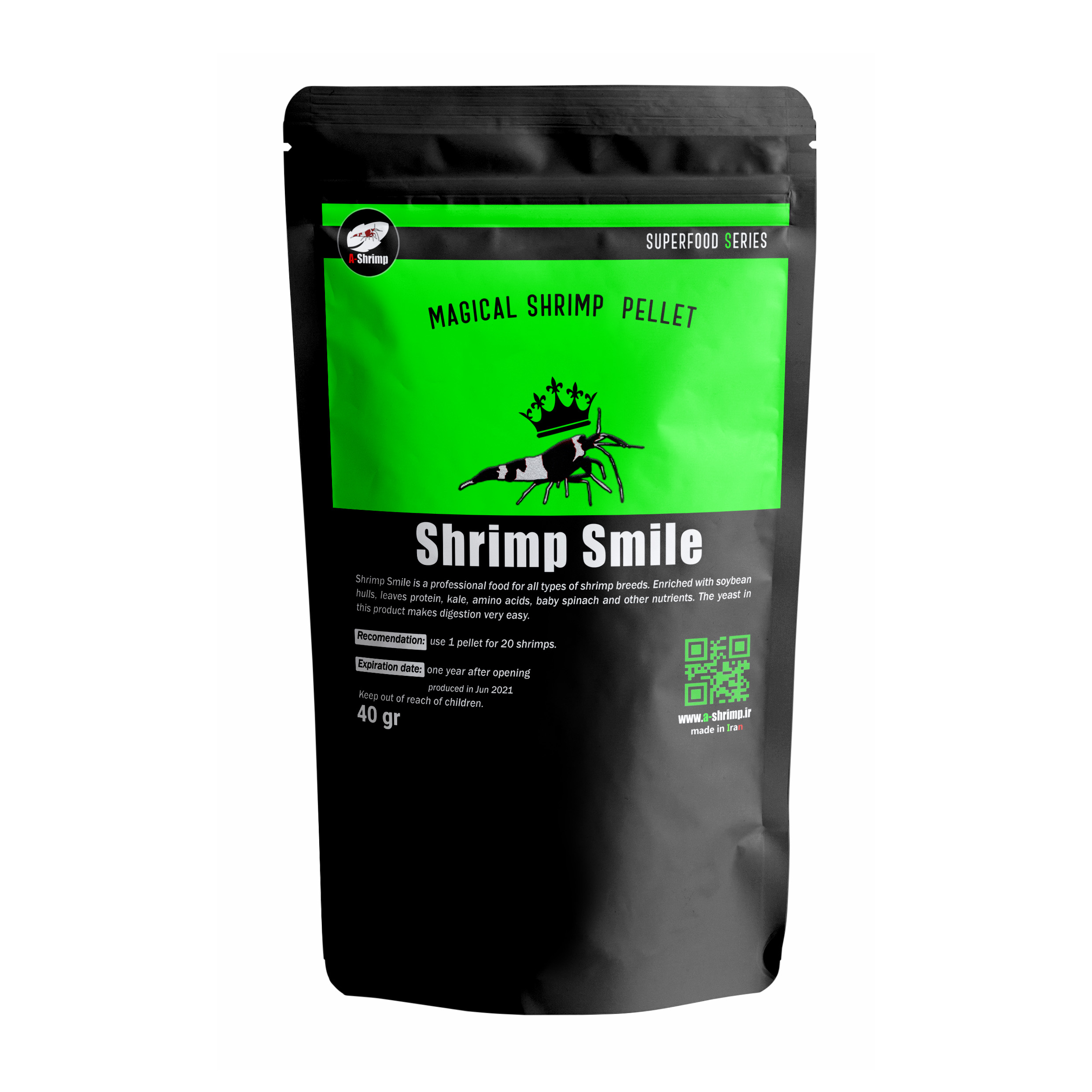 غذای میگو ای-شریمپ مدل Smile وزن 40 گرم