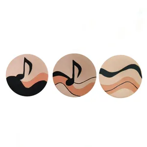 بشقاب دیوارکوب سفالی طرح موسیقی بسته 3 عددی