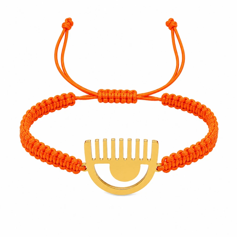 دستبند دخترانه استیل مدل چشم نظر کد orange01