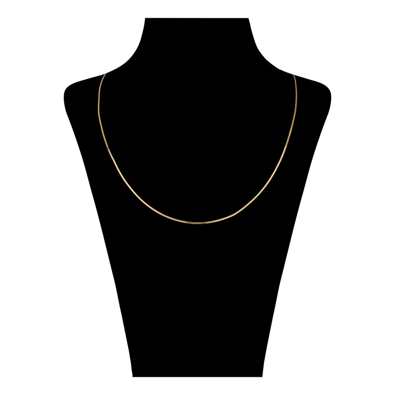 گردنبند طلا 18 عیار زنانه با زنجیر هرینگبون (تیغ ماهی- آینهای) حانیه مدل H302