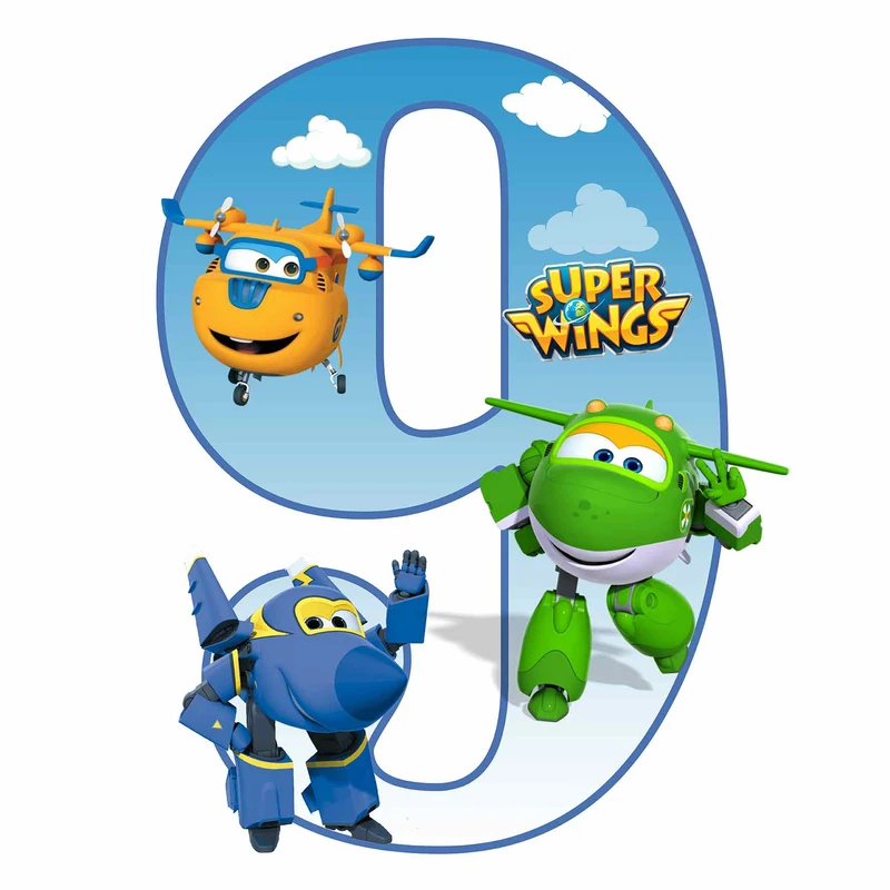   استند رومیزی تولد مدل عدد 9 طرح جت پستچی کد 1642