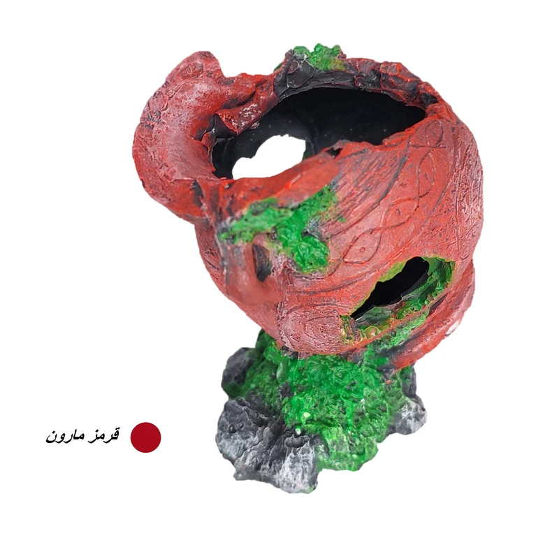 عکس شماره 6 : بشکه تزیینی آکواریوم مدل کوزه عتیقه شکسته کد f021