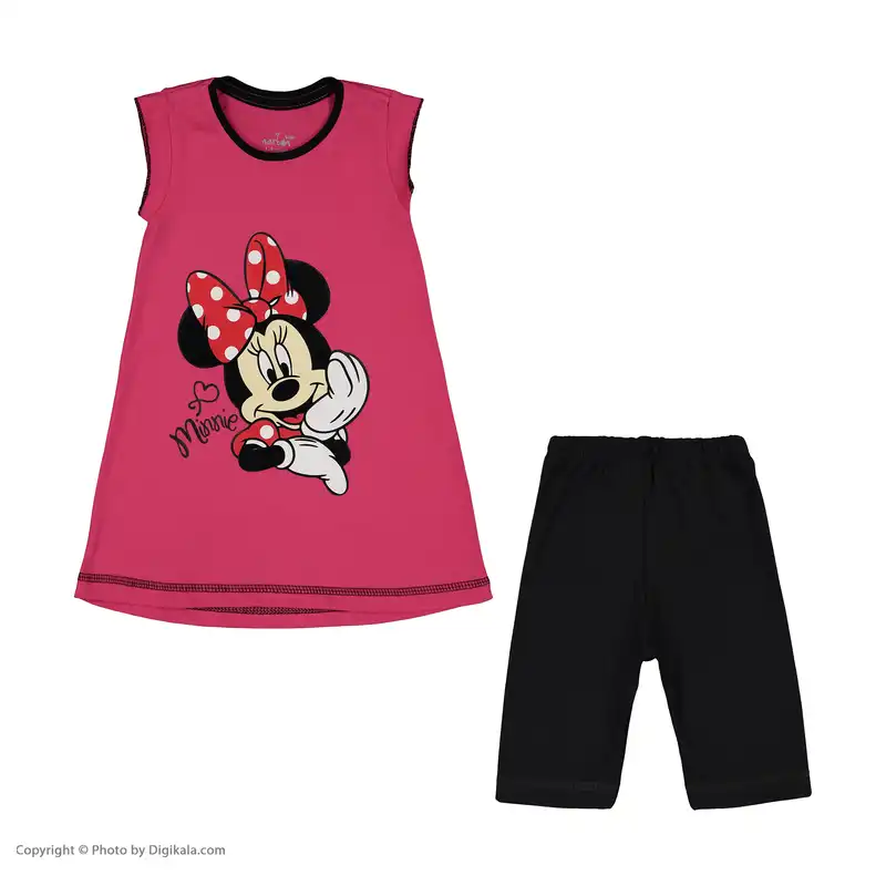 ست تونیک و شلوارک دخترانه ناربن مدل 1521461_1551 رنگ صورتی تیره