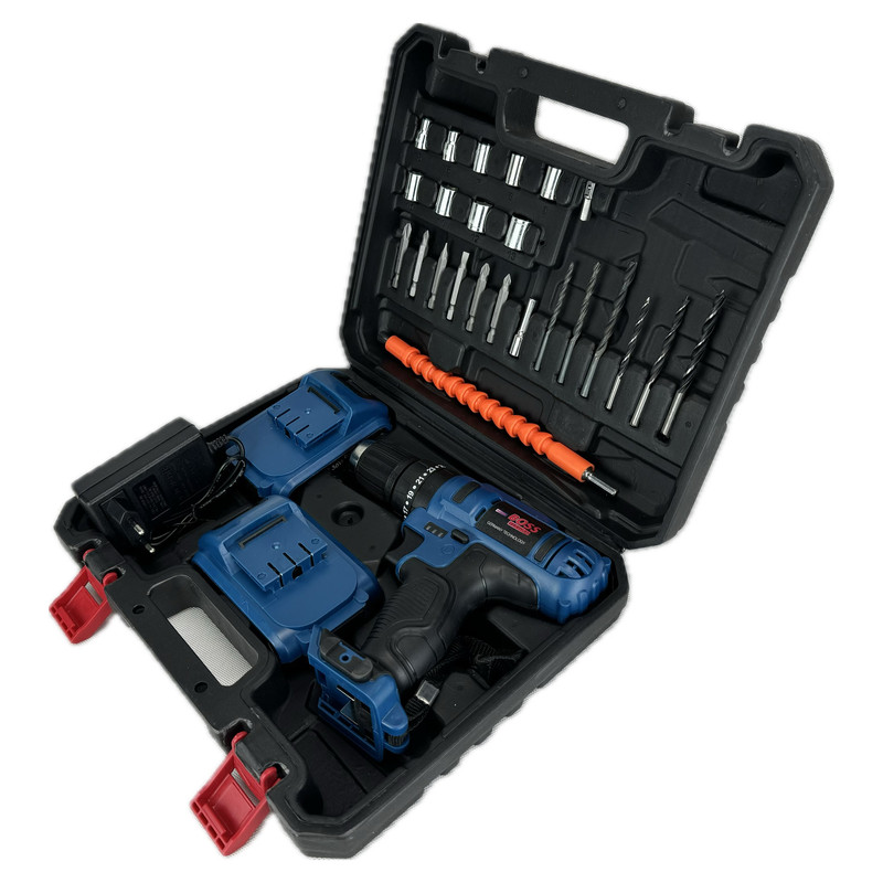 دریل شارژی چکشی باس مدل SK-6050 مجموعه 28 عددی