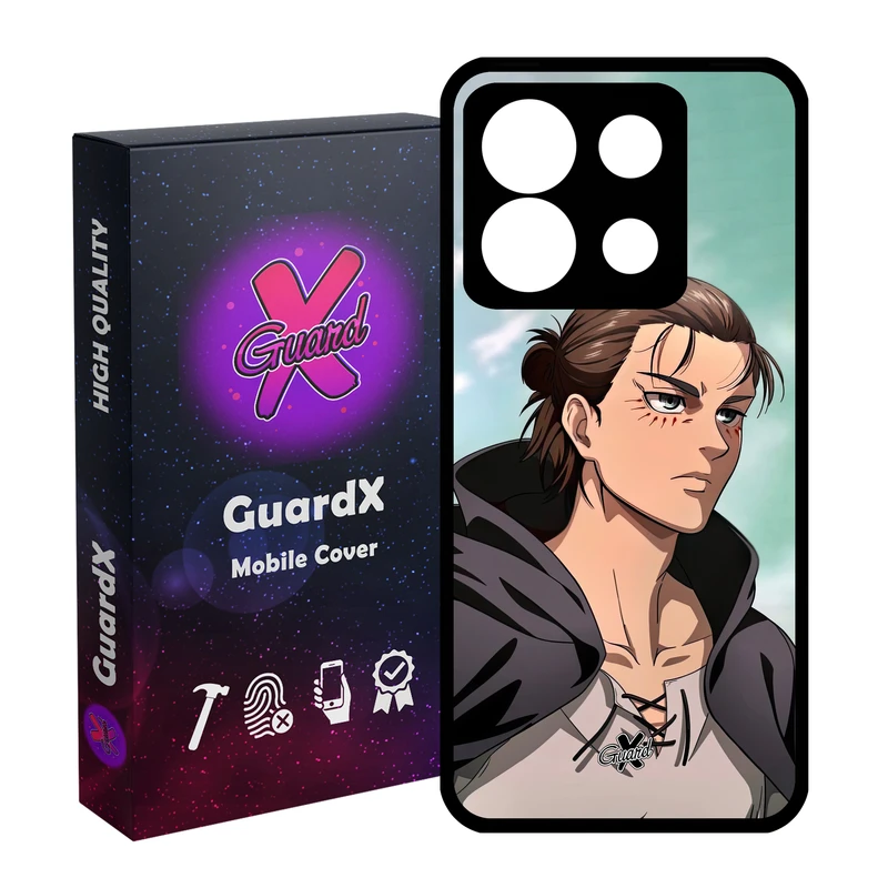کاور گارد ایکس طرح Eren Yeager Anime مدل Glass10626 مناسب برای گوشی موبایل شیائومی Redmi Note 13 5G