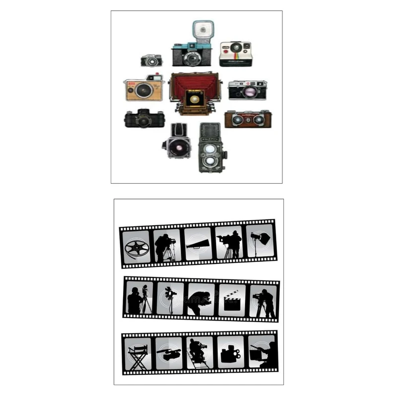 استیکر لپ تاپ، تبلت و موبایل طرح فیلم و دوربین عکاسی کد 1213 بسته 2 عددی