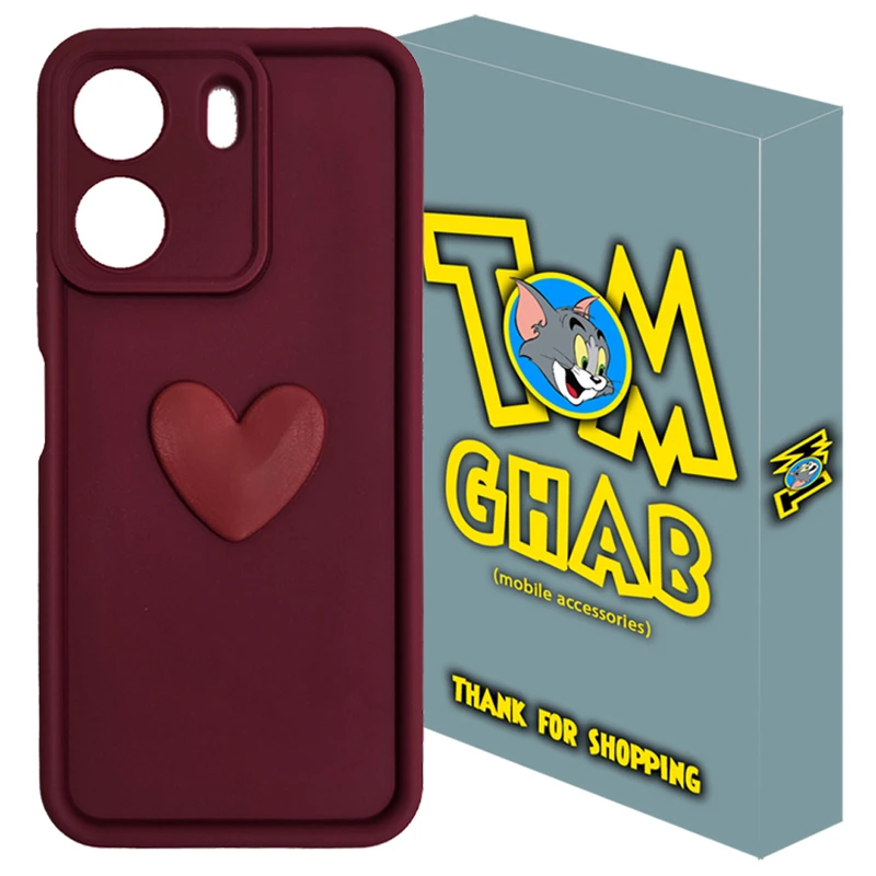کاور تام قاب مدل سولید1 Heart مناسب برای گوشی موبایل شیائومی Redmi 13C / Poco C65