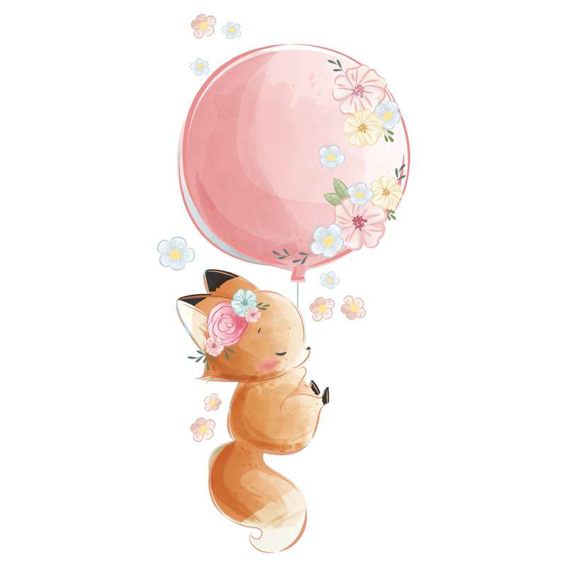 استیکر دیواری کودک مدل روباه کوچولو کد 02