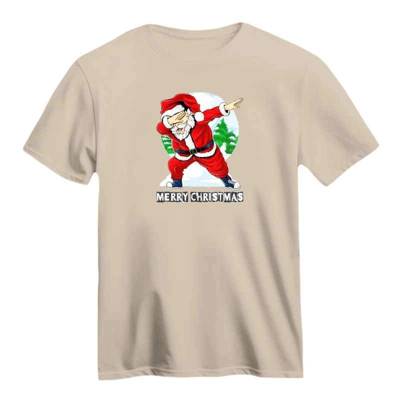 تی شرت آستین کوتاه زنانه مدل بابانوئل کریسمس کد 13