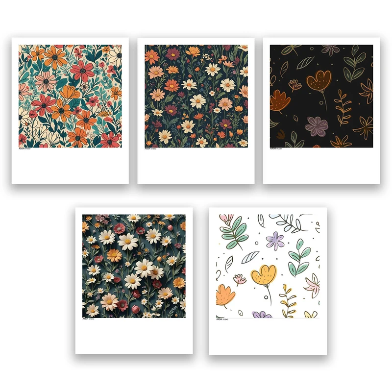 آویز تزیینی عرش مدل فانتزی گل کد Asa1160 مجموعه پنج عددی