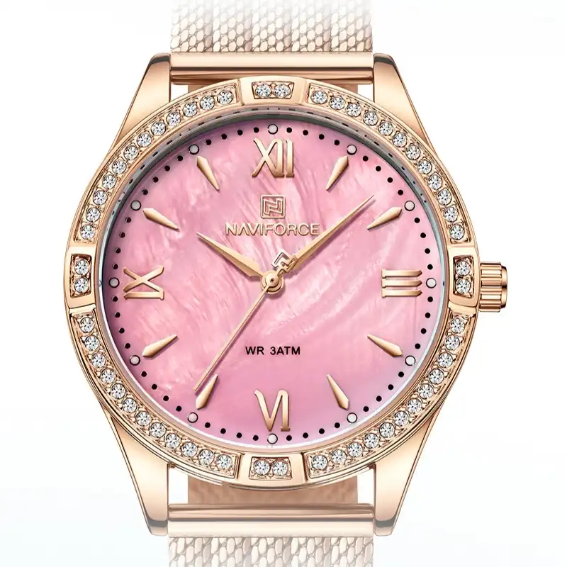 ساعت مچی عقربه ای زنانه نیوی فورس مدل NF5028نگین