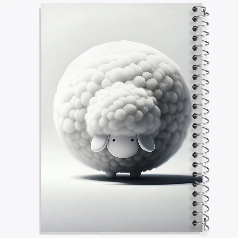 دفتر ژورنال نویسی 50 برگ خندالو مدل نقطه ای طرح گوسفند کیوت کد F7954