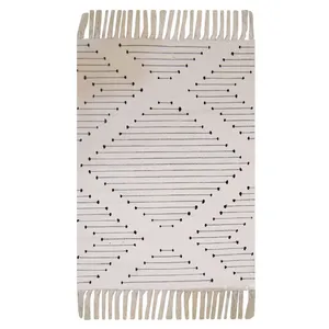 گلیم ماشینی هوم اند لایف مدل ماردین طرح خطوط کد 490003