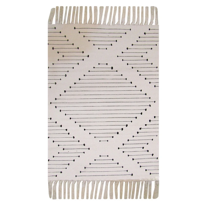 گلیم ماشینی هوم اند لایف مدل ماردین طرح خطوط کد 490003