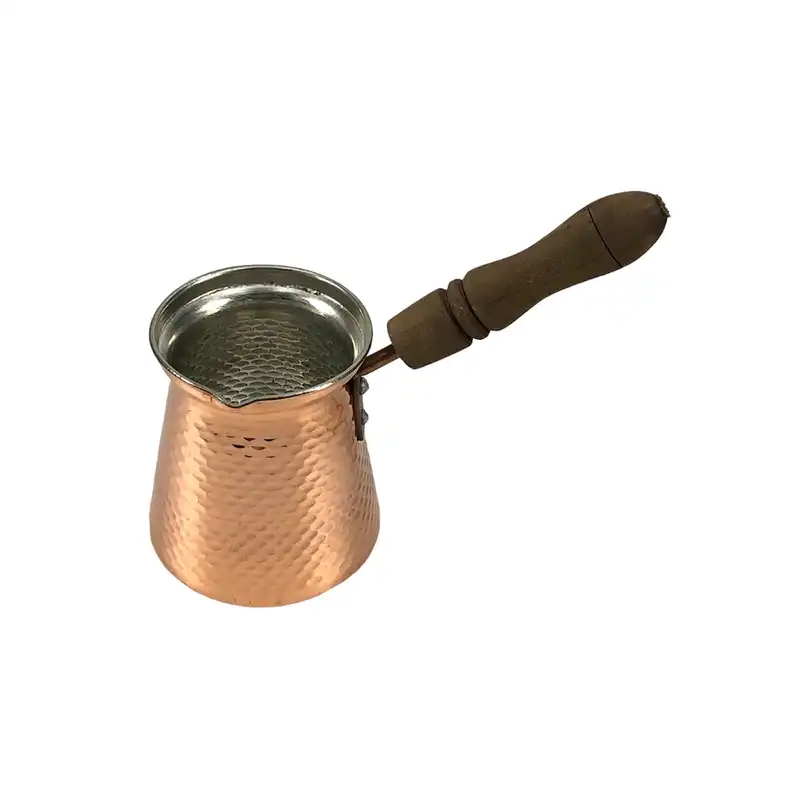 قهوه جوش مسی مدل دسته چوبی