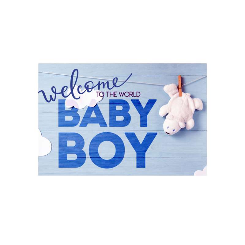 کارت پستال بادکنک آبی مدل تولد کد baby1