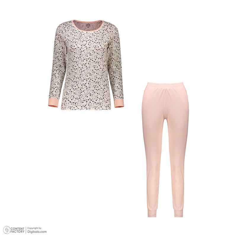 ست تی شرت آستین بلند و شلوار زنانه ناربن مدل 15211074 رنگ نارنجی