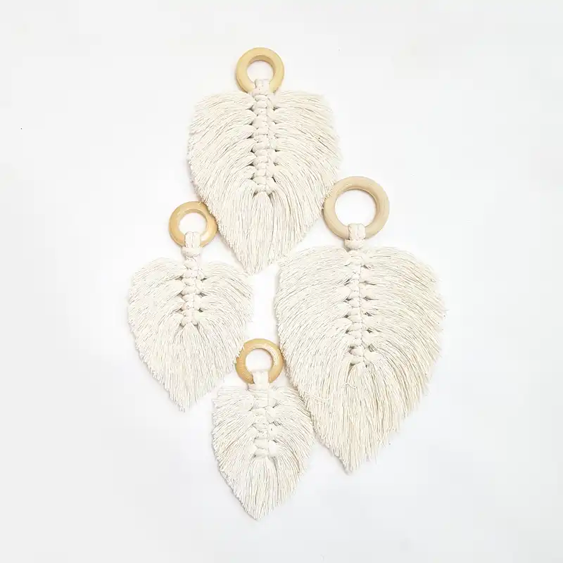 آویز بافتنی مدل مکرومه کد MacHang602 مجموعه 4 عددی