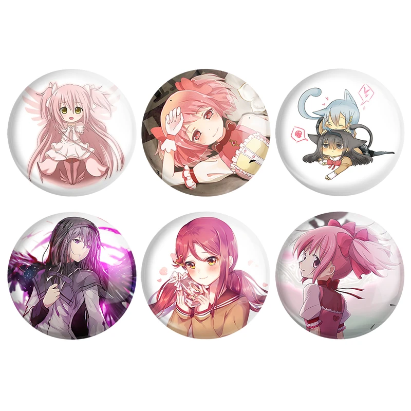 مگنت خندالو طرح انیمه مادوکا مجیکا Madoka Magica کد 1034A مجموعه 6 عددی