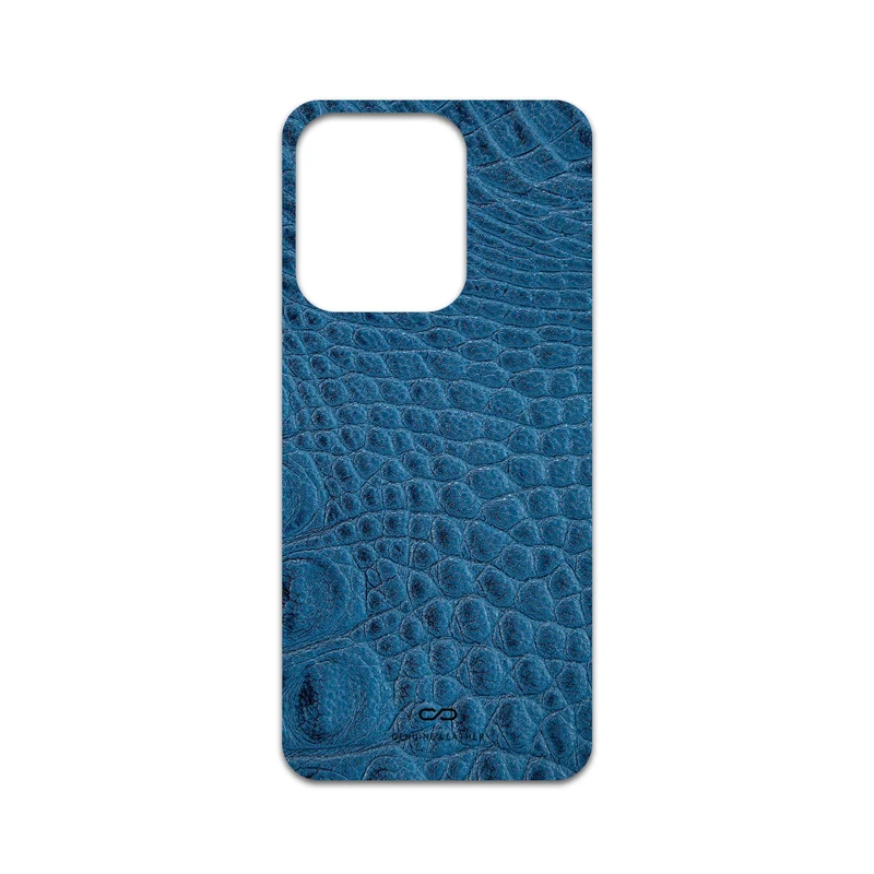 برچسب پوششی ماهوت مدل Blue-Crocodile-Leather مناسب برای گوشی موبایل شیائومی Redmi 15C 4G