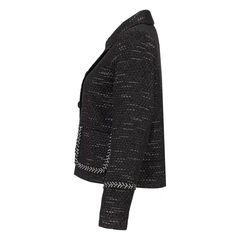 کت زنانه سرژه مدل  لمه دار کد 212242 رنگ مشکی