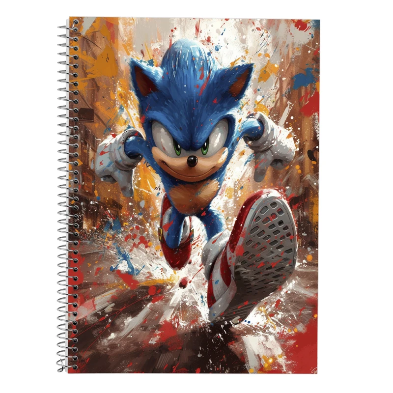 دفتر زبان 50 برگ مدوپد مدل سه خط طرح سونیک sonic کد DF13445