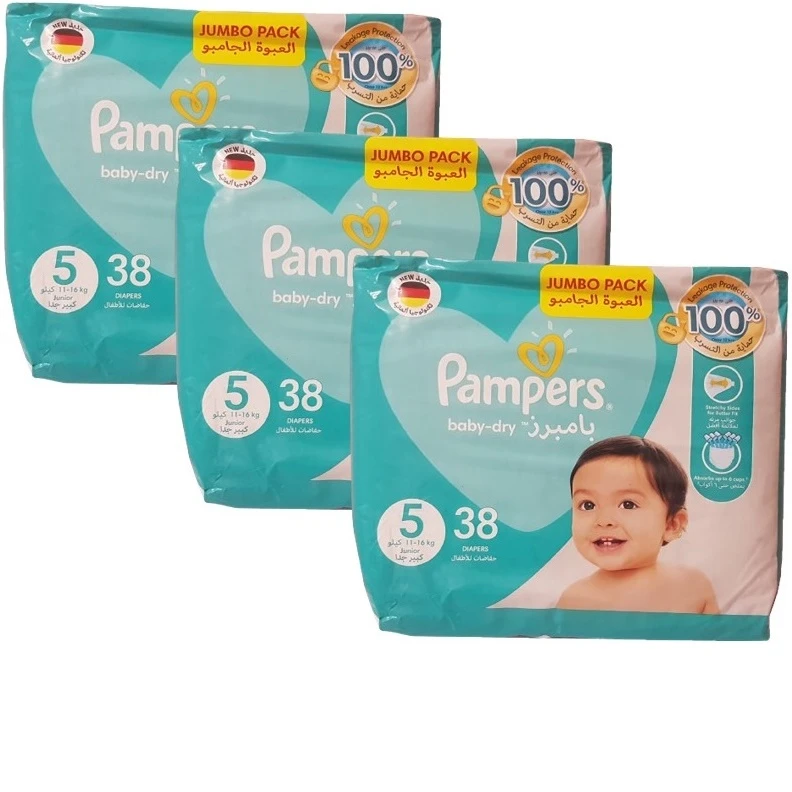 پوشک پمپرز مدل baby dry سایز 5 بسته 3 عددی