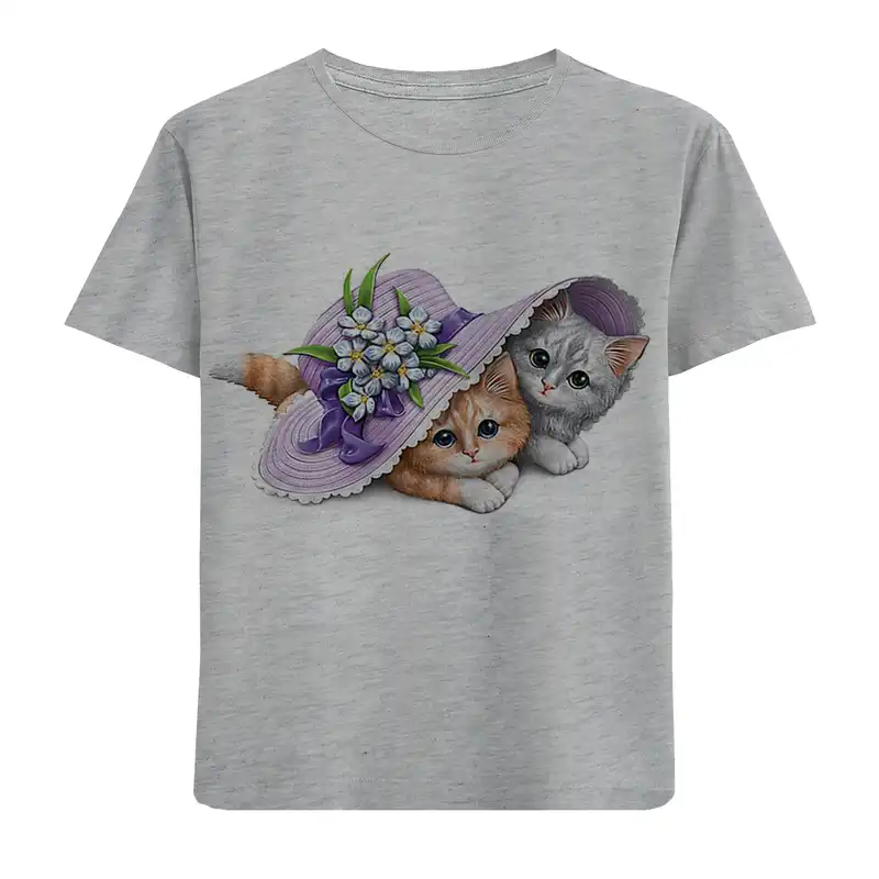 تی شرت بچگانه مدل دو گربه کد F123