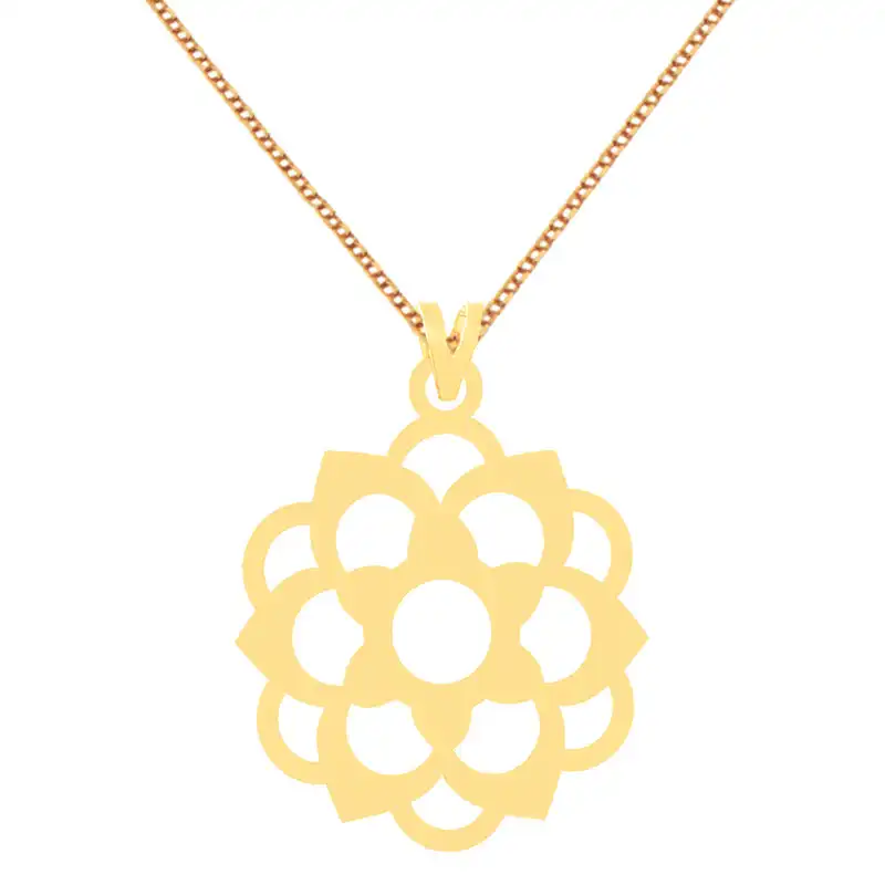 گردنبند طلا 18 عیار زنانه الن نار طرح گل مدل N70092