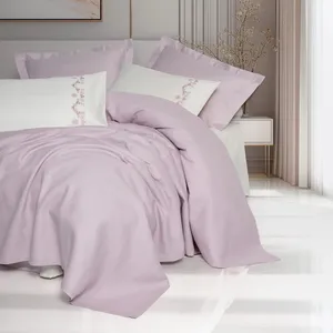 سرویس روتختی دو نفره 6 تکه کاتن باکس مدل Serenity Bambu Vaila Lila Pike Takimi C.K