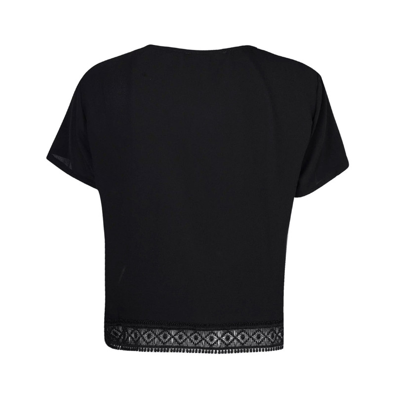 بلوز آستین کوتاه زنانه مدل پولک دوزی کد 292936 رنگ مشکی