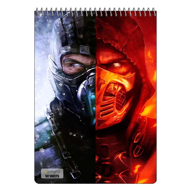 دفتر نقاشی 50 برگ سیمی کارنیکا طرح مورتال کامبت Mortal Kombat کد 74029