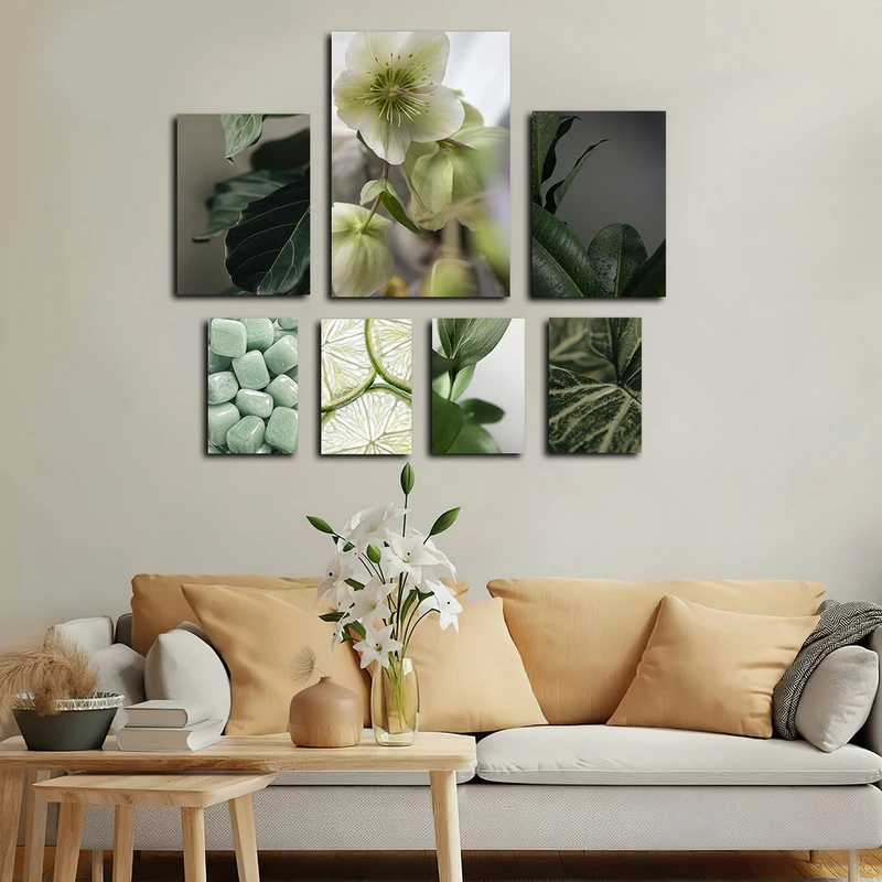 تابلو شاسی بکلیت طرح طبیعت و گل و برگ مدل SH-2847 مجموعه 7 عددی