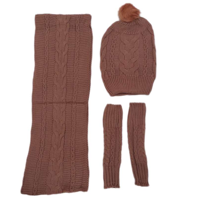 ست شال گردن و ساق دست بافتنی مدل M-r 319