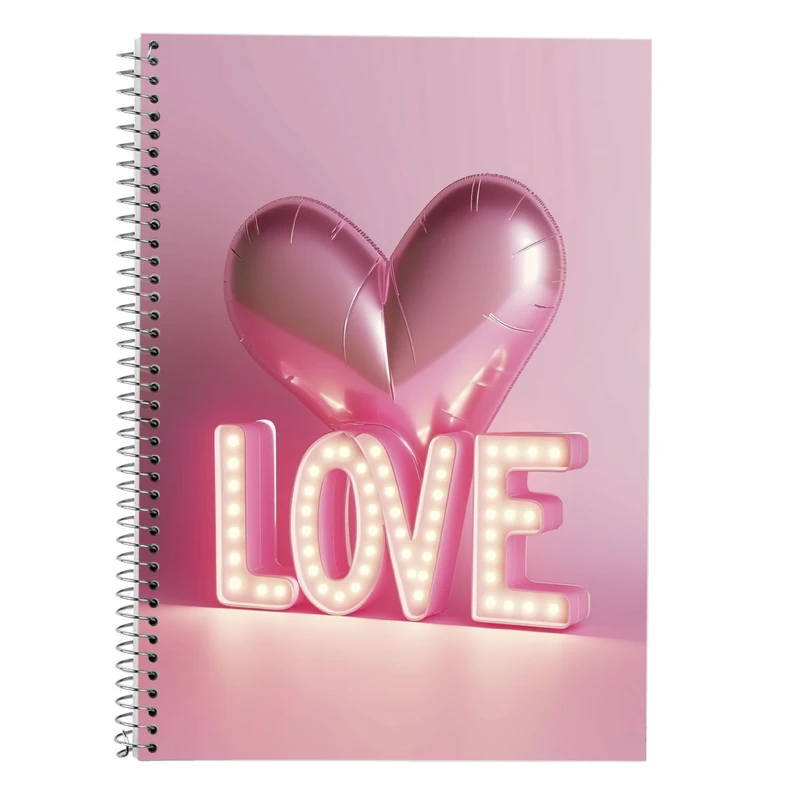 دفتر زبان 50 برگ مدوپد مدل سه خط طرح عاشقانه love کد DF14169