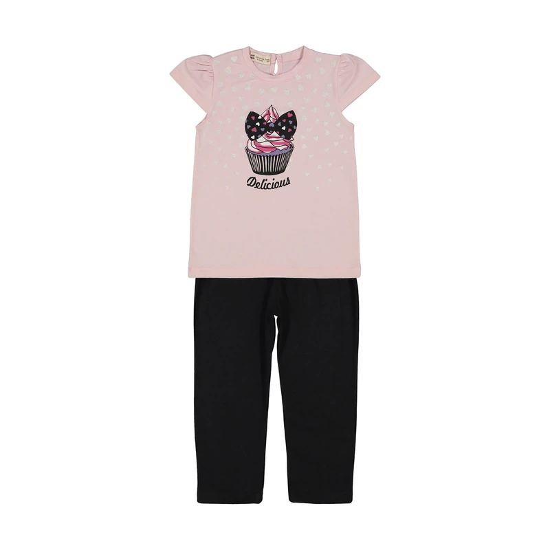 ست تی شرت و شلوارک دخترانه مدل نونان 2211217-8099