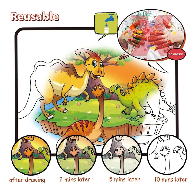 بازی آموزشی رنگ آمیزی مدل مجیک واتر طرح دایناسور