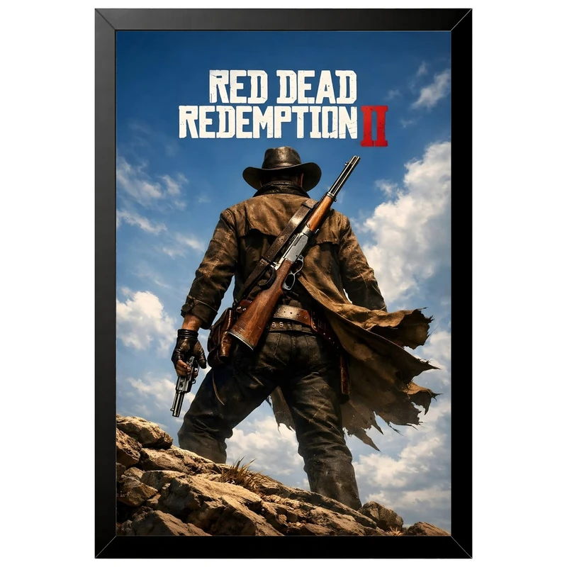 تابلو بکلیت طرح گیمینگ ردد red dead redemption 2 مدل B-po2276 فریم مشکی