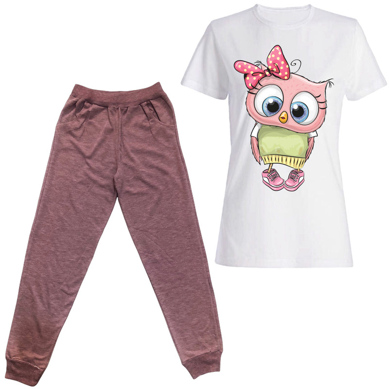 ست تی شرت و شلوار زنانه مدل 517