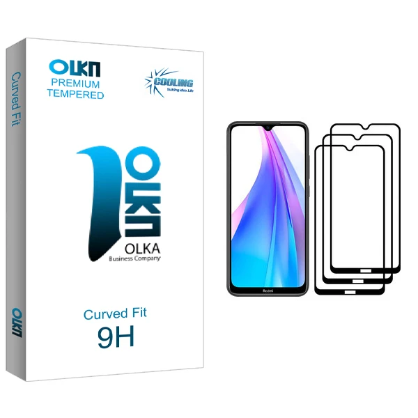 محافظ صفحه نمایش کولینگ مدل Olka glass مناسب برای گوشی موبایل شیائومی Redmi Note 8T بسته سه عددی