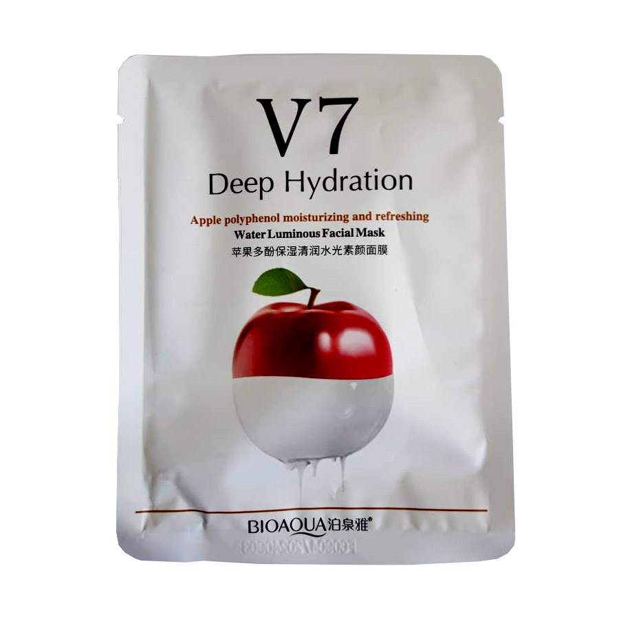 ماسک صورت نقابی بایوآکوا مدل apple polyphenol moisturizing کد9477 وزن30 گرم