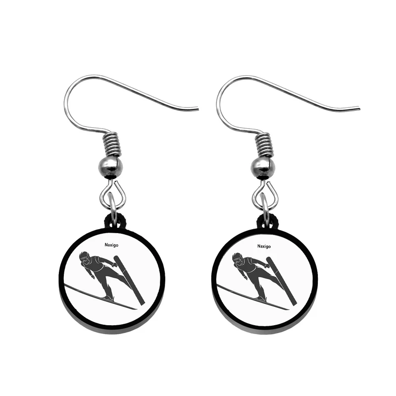 گوشواره زنانه ناکسیگو مدل شب تاب طرح اسکی کد ES8352