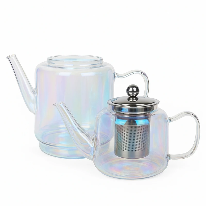 ست کتری و قوری مدل کف استیل گنجایش کتری 2 لیتر گنجایش قوری 500 میلی لیتر 