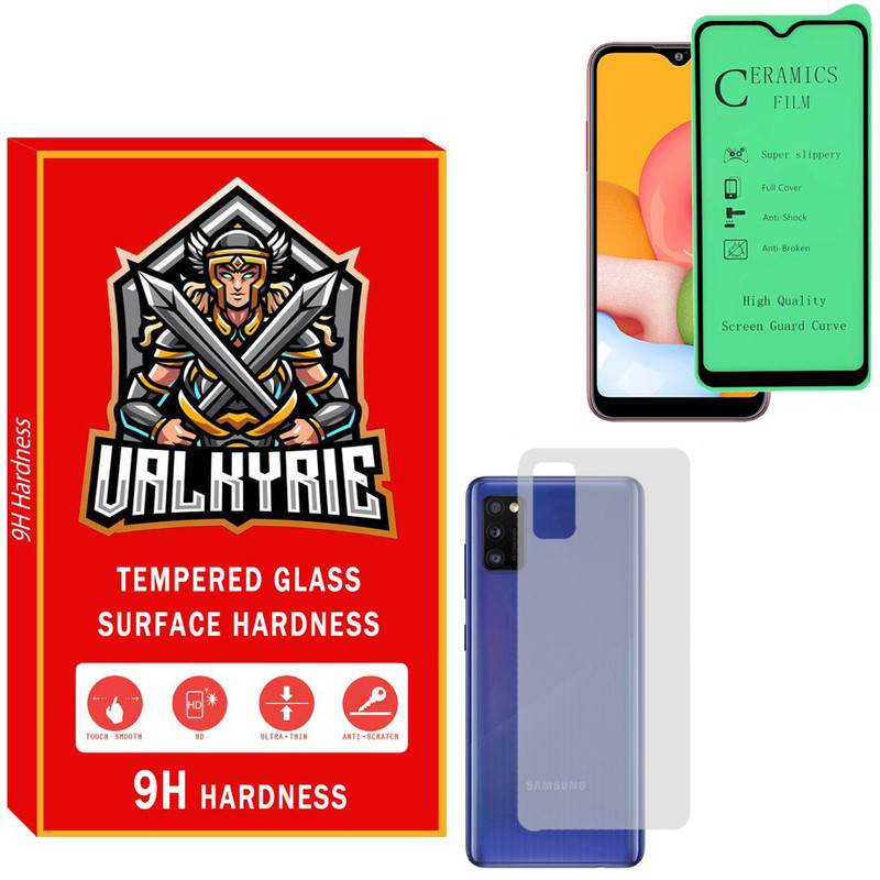 محافظ صفحه نمایش سرامیکی والکری مدل CRBKV_01 مناسب برای گوشی موبایل سامسونگ Galaxy A42 به همراه محافظ پشت گوشی
